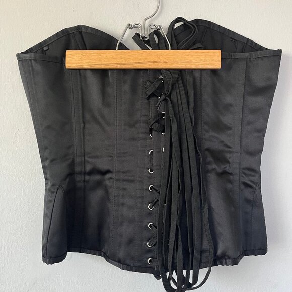 Corset Story Black Waist Training Overbust Corset Womens Size 34 Bones Longline - Picture 2 of 10